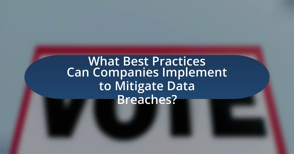 What Best Practices Can Companies Implement to Mitigate Data Breaches?