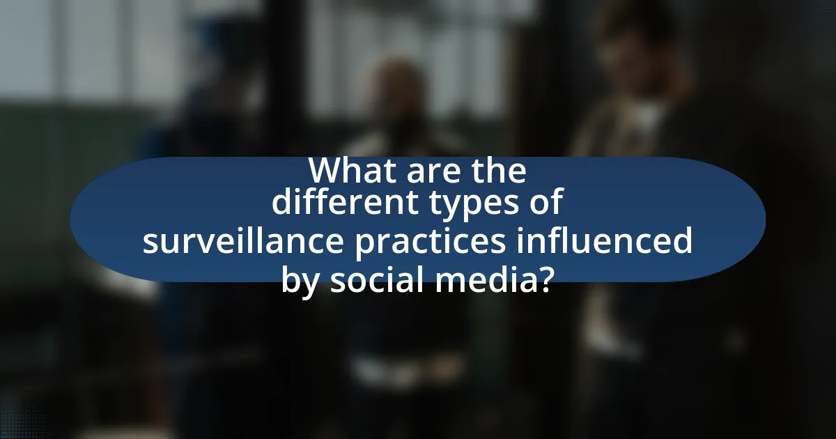 What are the different types of surveillance practices influenced by social media?