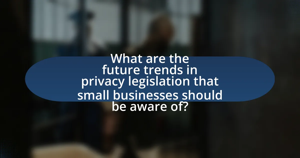 What are the future trends in privacy legislation that small businesses should be aware of?
