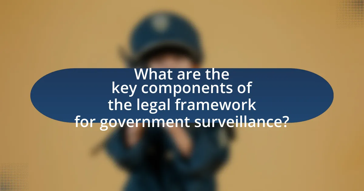 What are the key components of the legal framework for government surveillance?