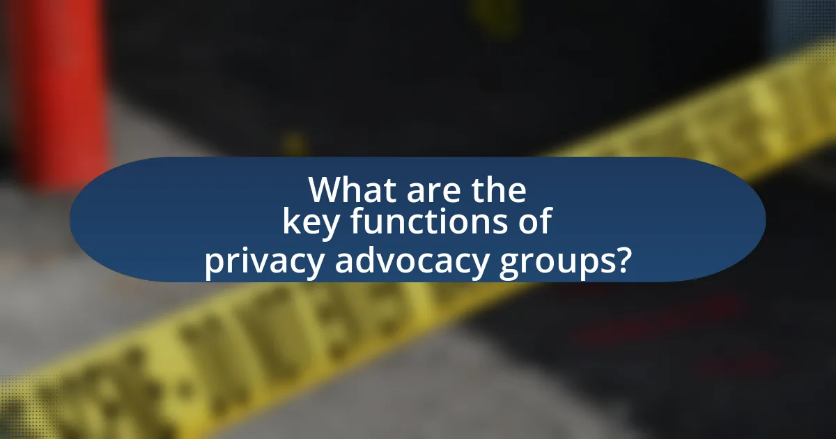 What are the key functions of privacy advocacy groups?
