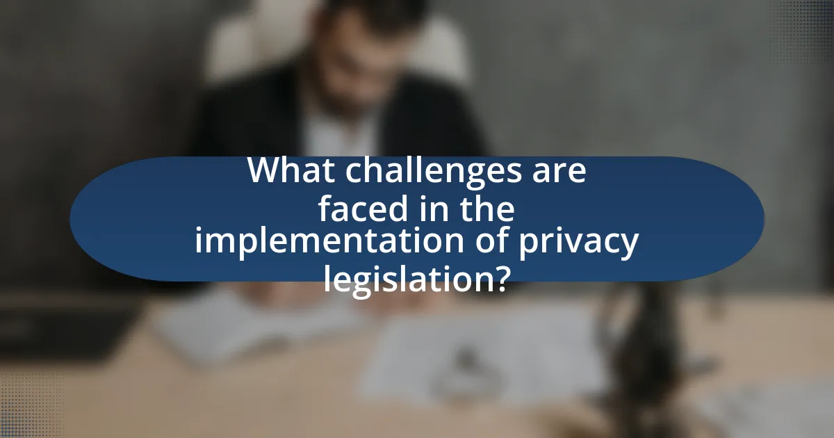 What challenges are faced in the implementation of privacy legislation?