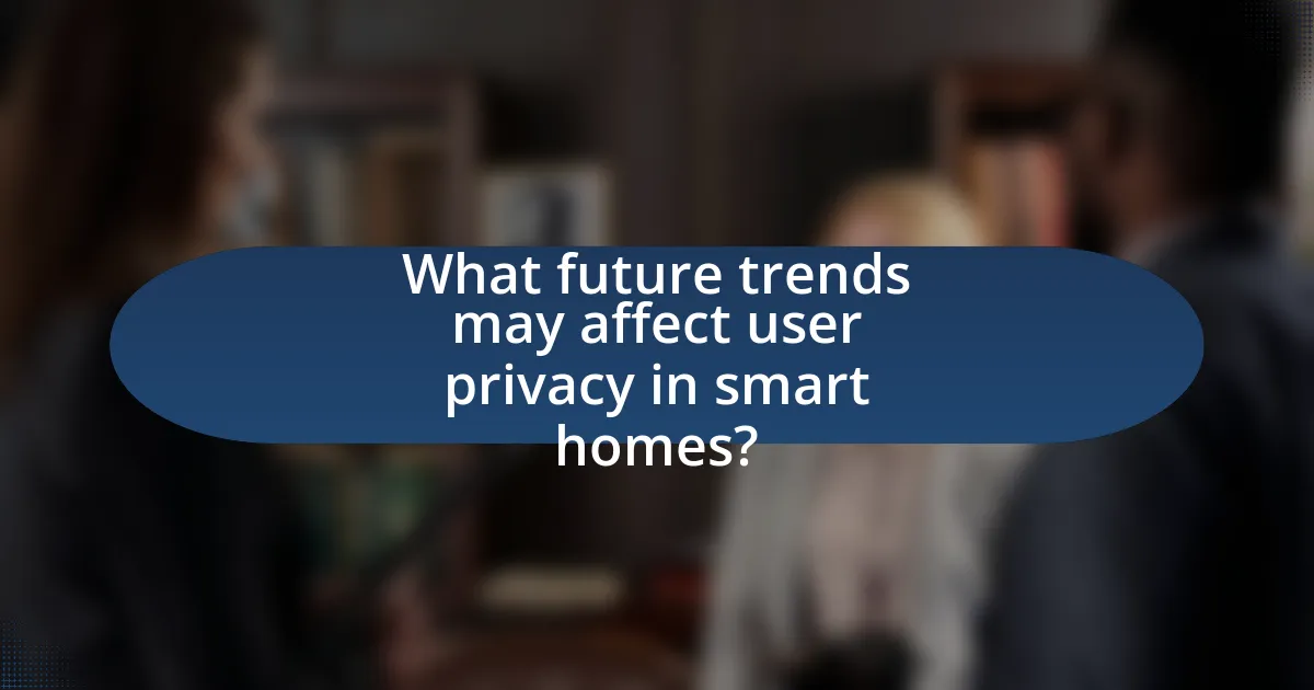 What future trends may affect user privacy in smart homes?
