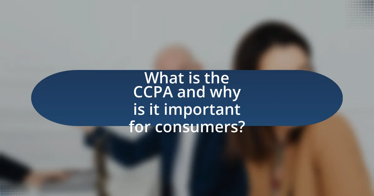 What is the CCPA and why is it important for consumers?