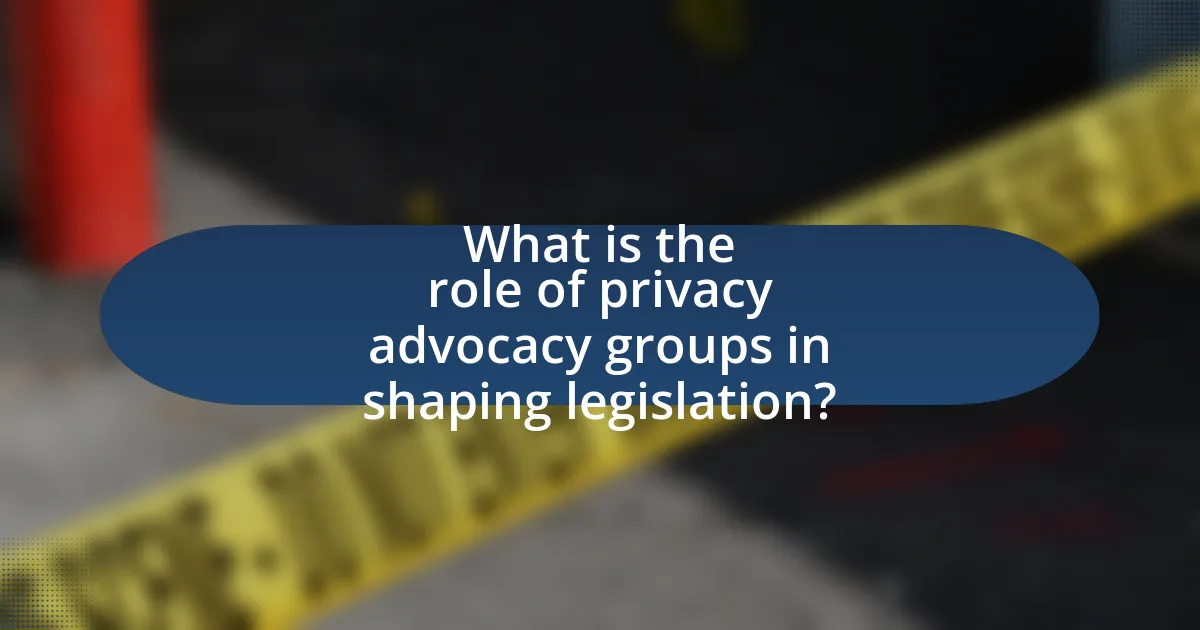 What is the role of privacy advocacy groups in shaping legislation?