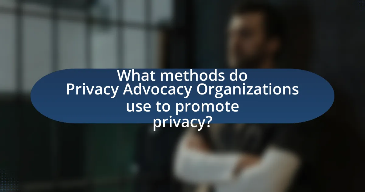 What methods do Privacy Advocacy Organizations use to promote privacy?